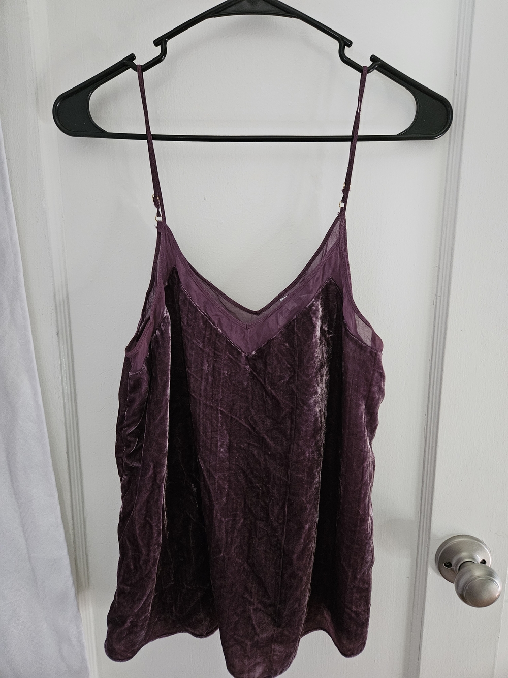 Lucky Brand Velvet V-Neck Cami in Deep Plum